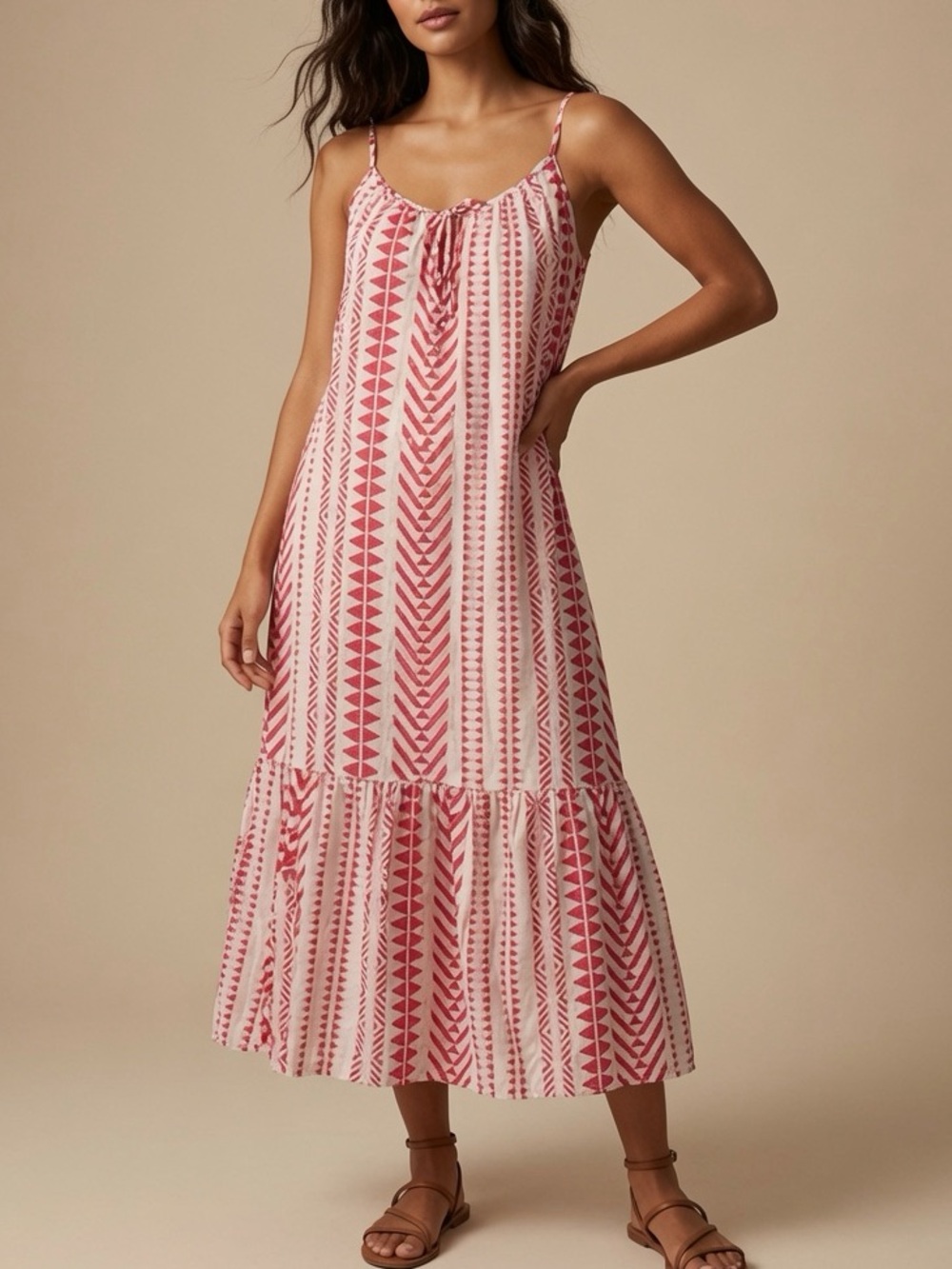Velvet by Graham & Spencer Pink Printed Spaghetti-Strap Maxi